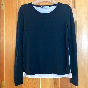 Jennifer Lopez - J Lo - Two-Toned Black/Cream Lightweight Sweater - XS